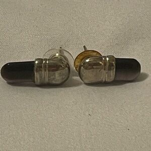 Silver and purple Stud Earrings‎